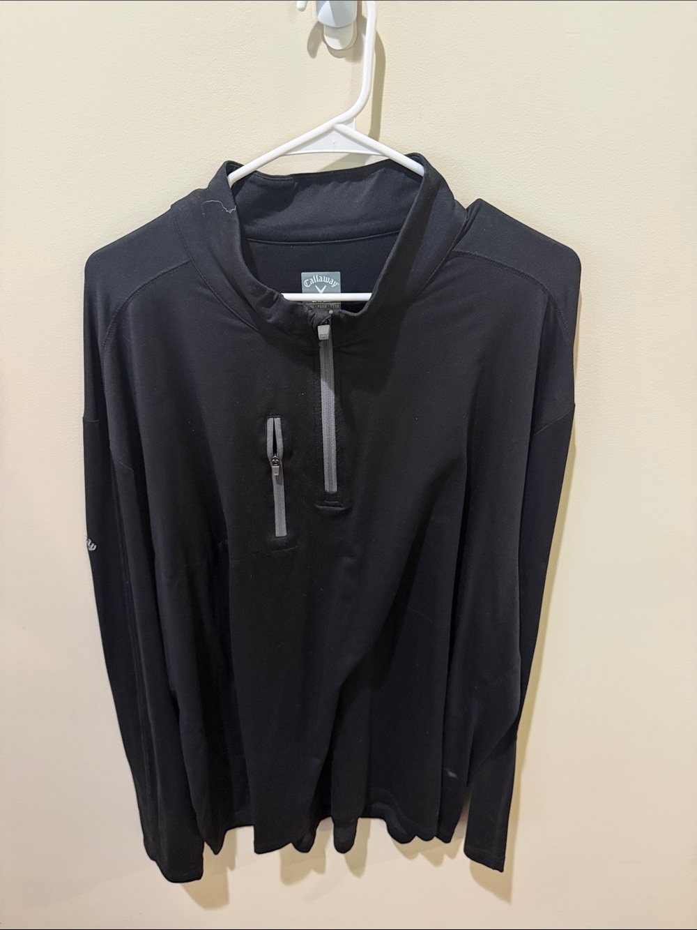Callaway Black Long-Sleeve Quarter Zip Pullover